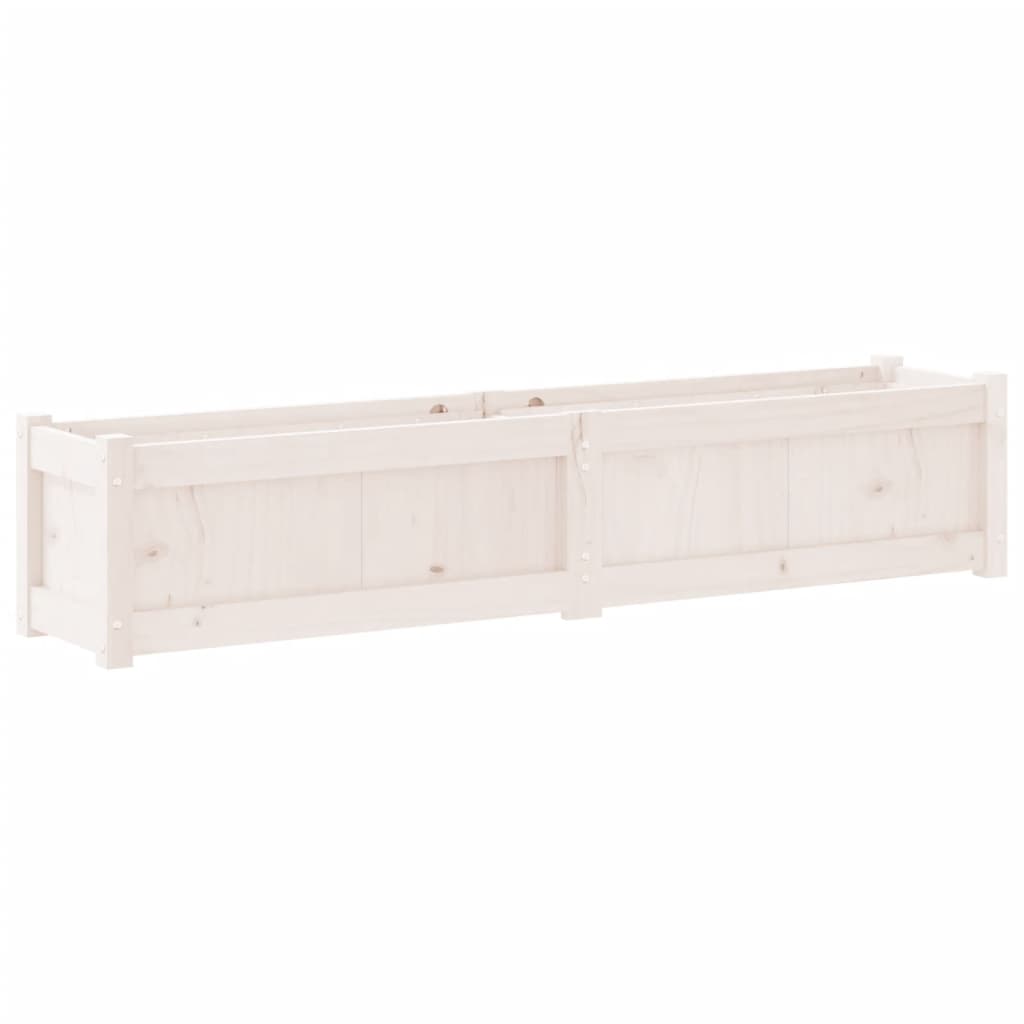 Plantenbak 150x31x31 cm massief grenenhout wit is nu te koop bij PeponiXL, paradijselijk wonen!