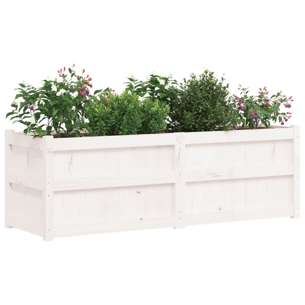 Plantenbak 150x50x50 cm massief grenenhout wit is nu te koop bij PeponiXL, paradijselijk wonen!