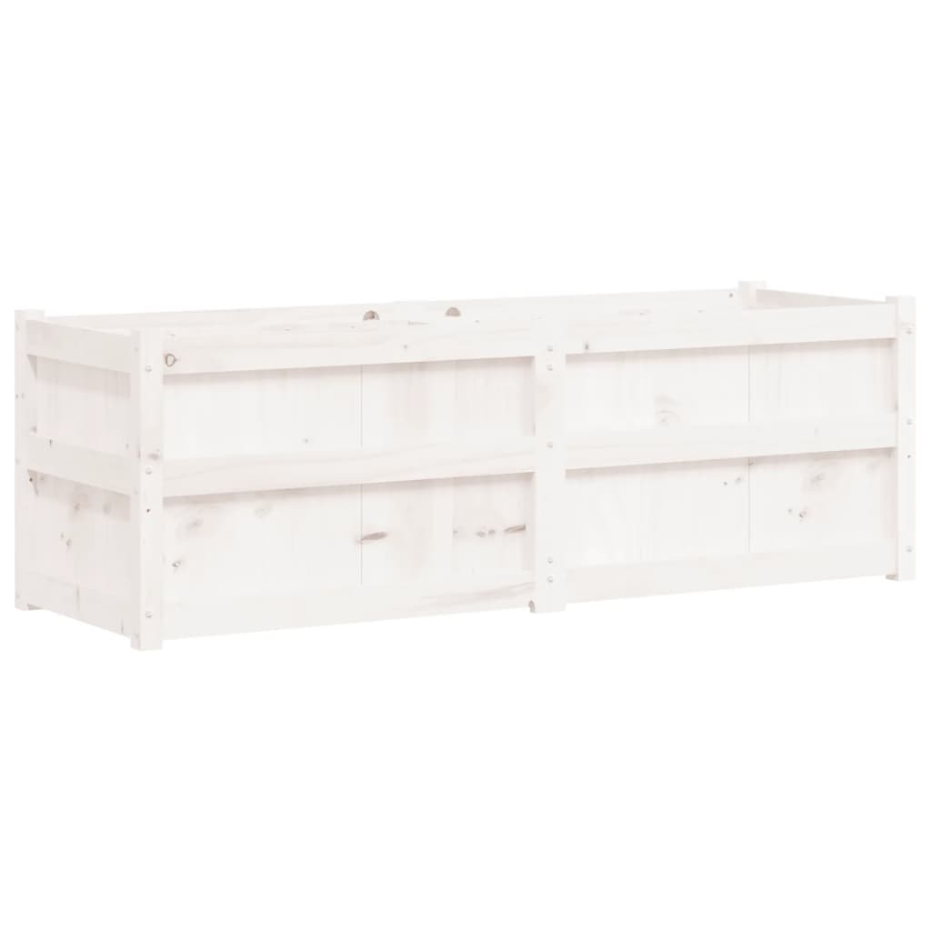 Plantenbak 150x50x50 cm massief grenenhout wit is nu te koop bij PeponiXL, paradijselijk wonen!