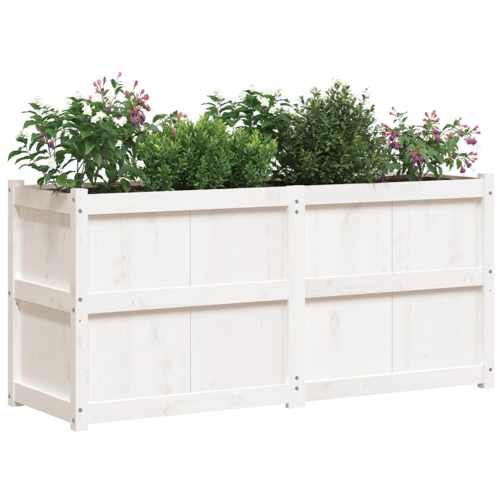 Plantenbak 150x50x70 cm massief grenenhout wit is nu te koop bij PeponiXL, paradijselijk wonen!