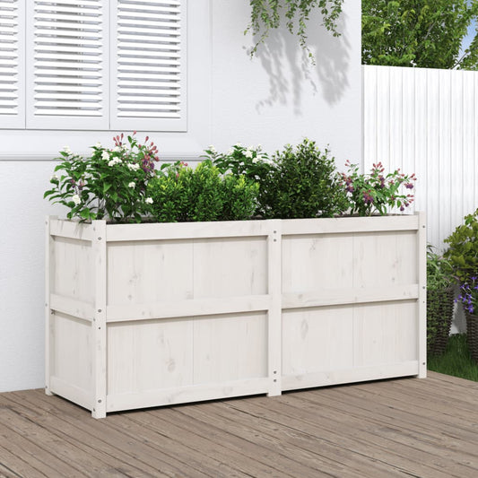 Plantenbak 150x50x70 cm massief grenenhout wit is nu te koop bij PeponiXL, paradijselijk wonen!