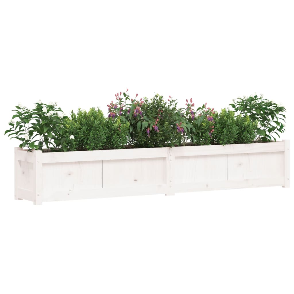 Plantenbakken 2 st cm massief grenenhout wit is nu te koop bij PeponiXL, paradijselijk wonen!