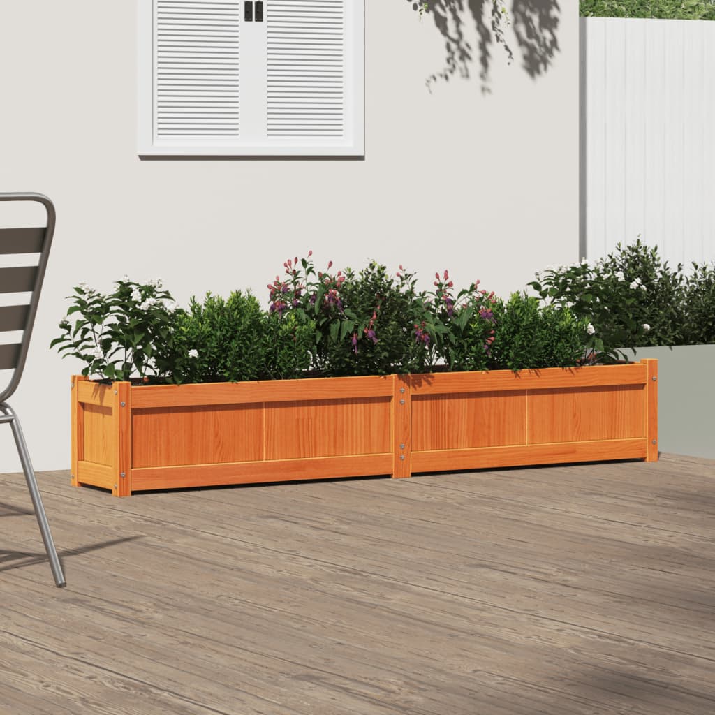 Plantenbak 180x31x31 cm massief grenenhout wasbruin is nu te koop bij PeponiXL, paradijselijk wonen!