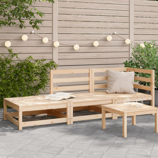 Tuinbank 2-zits met voetenbank massief grenenhout is nu te koop bij PeponiXL, paradijselijk wonen!