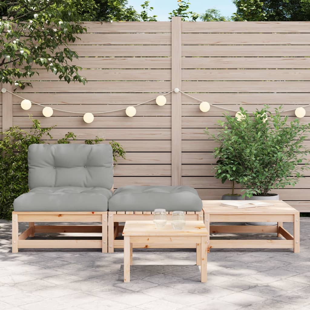 Tuinbank zonder armleuningen met kussens en voetenbanken is nu te koop bij PeponiXL, paradijselijk wonen!