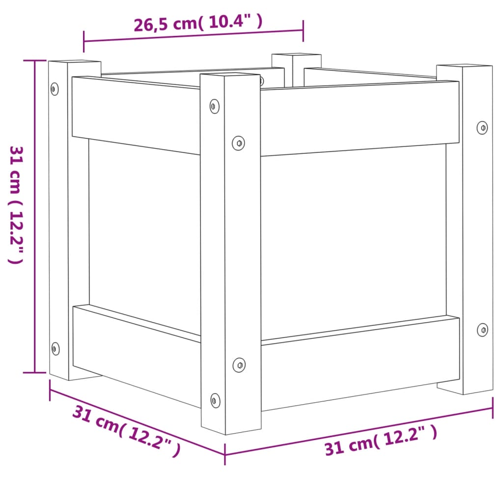 Plantenbak 31x31x31 cm massief grenenhout is nu te koop bij PeponiXL, paradijselijk wonen!
