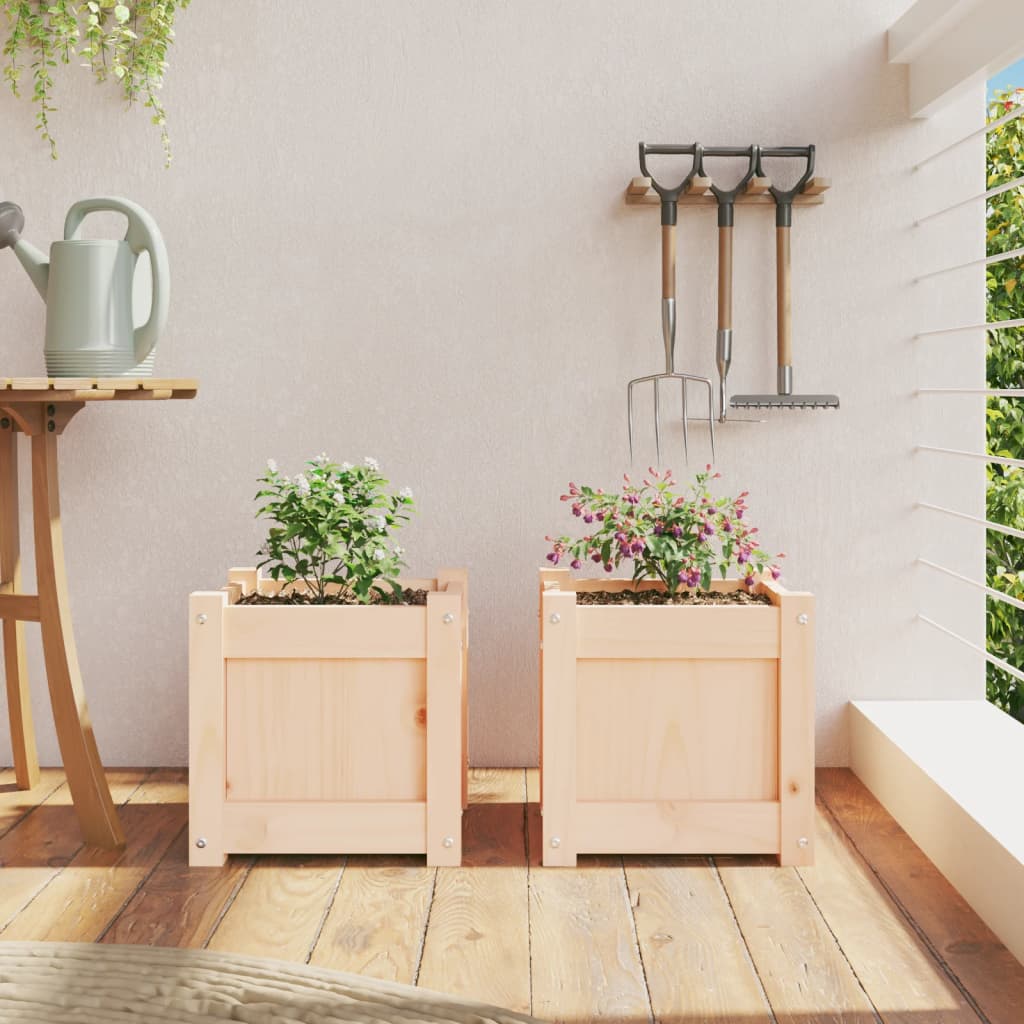 Plantenbakken 2 st cm massief grenenhout is nu te koop bij PeponiXL, paradijselijk wonen!