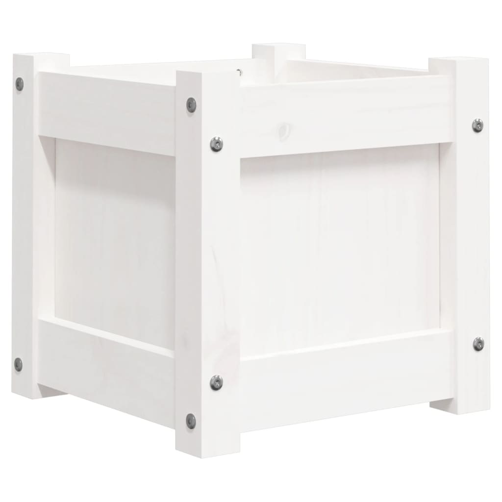 Plantenbak 31x31x31 cm massief grenenhout wit is nu te koop bij PeponiXL, paradijselijk wonen!