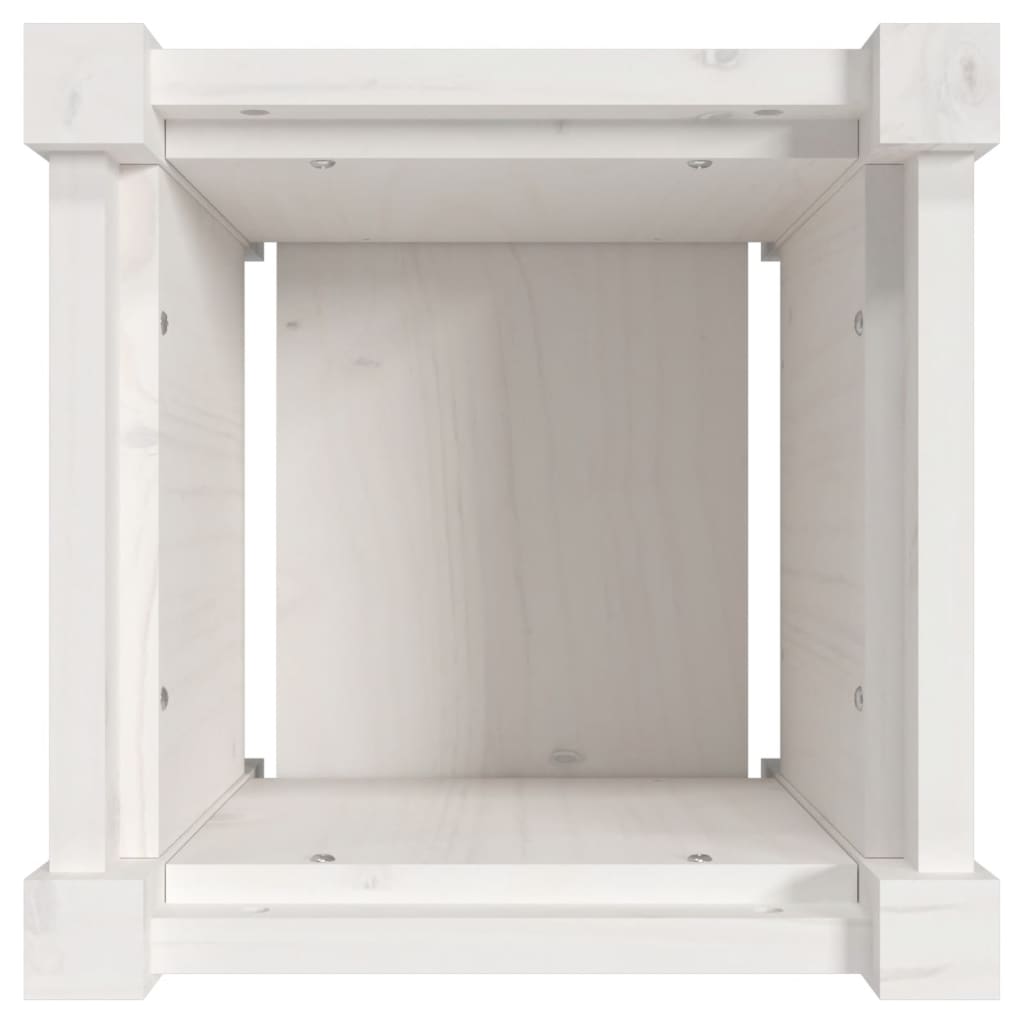 Plantenbak 31x31x31 cm massief grenenhout wit is nu te koop bij PeponiXL, paradijselijk wonen!