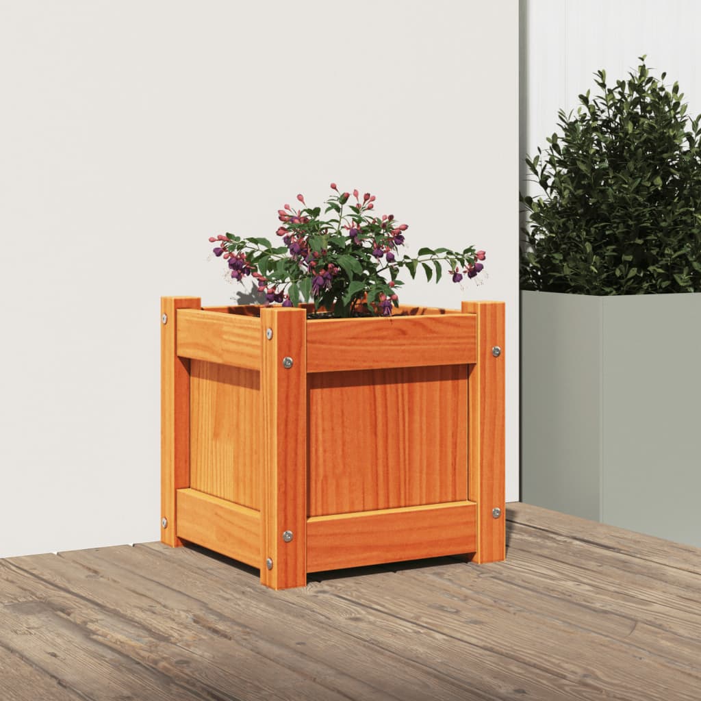Plantenbak 31x31x31 cm massief grenenhout wasbruin is nu te koop bij PeponiXL, paradijselijk wonen!