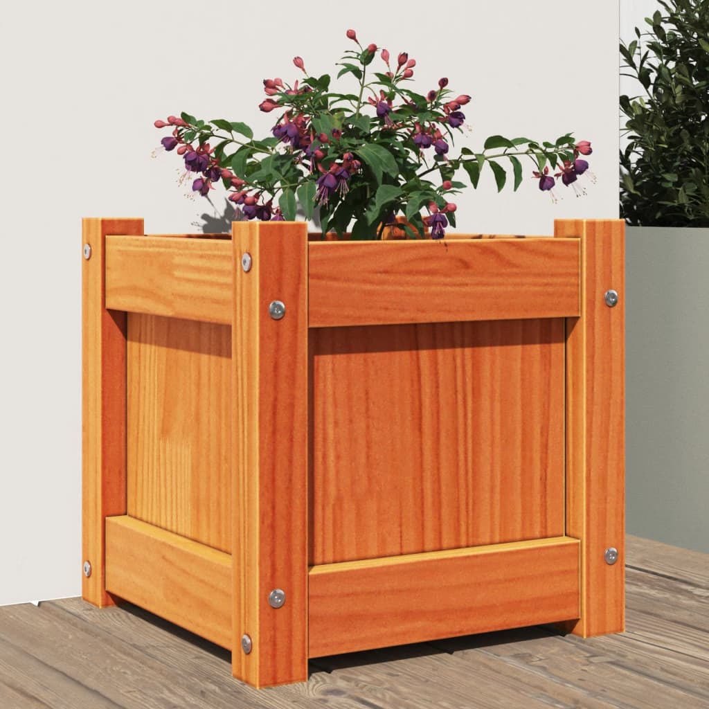 Plantenbak 31x31x31 cm massief grenenhout wasbruin is nu te koop bij PeponiXL, paradijselijk wonen!