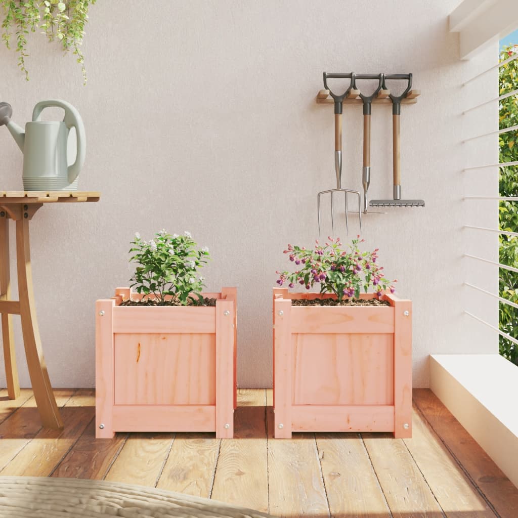 Plantenbakken 2 st massief douglashout is nu te koop bij PeponiXL, paradijselijk wonen!