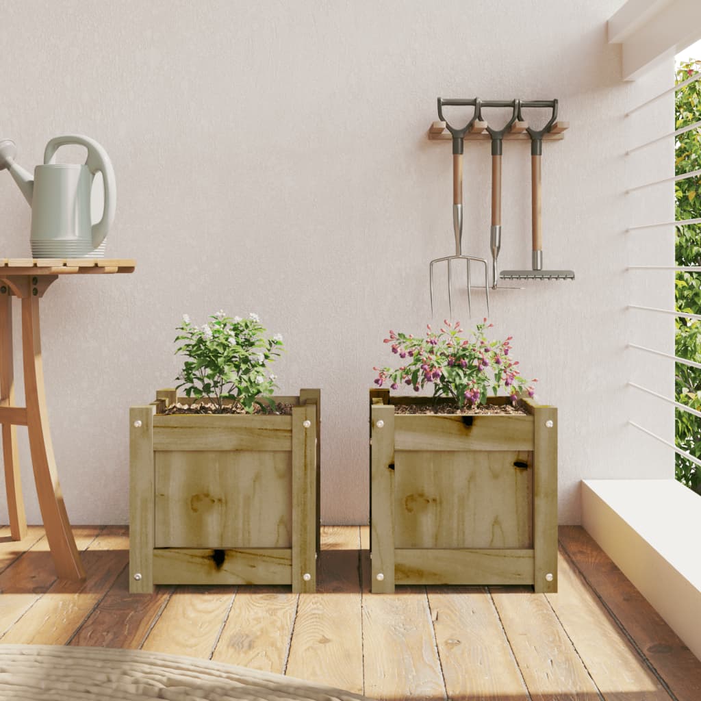 Plantenbakken 2 st cm geïmpregneerd hout is nu te koop bij PeponiXL, paradijselijk wonen!