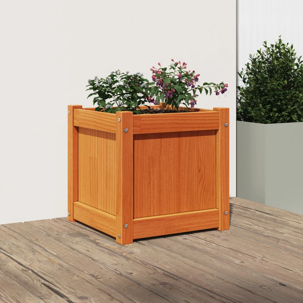 Plantenbak 40x40x40 cm massief grenenhout wasbruin is nu te koop bij PeponiXL, paradijselijk wonen!