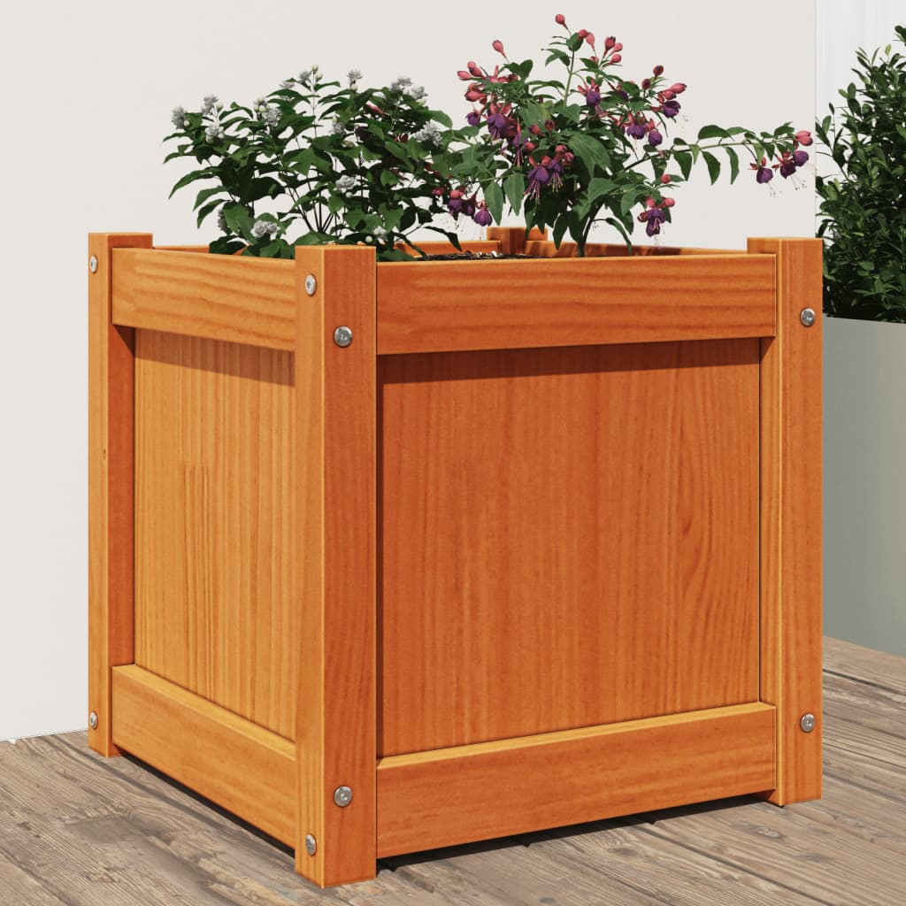 Plantenbak 40x40x40 cm massief grenenhout wasbruin is nu te koop bij PeponiXL, paradijselijk wonen!
