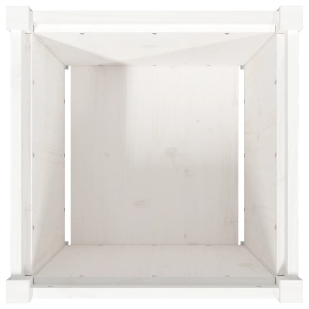 Plantenbak 50x50x50 cm massief grenenhout wit is nu te koop bij PeponiXL, paradijselijk wonen!