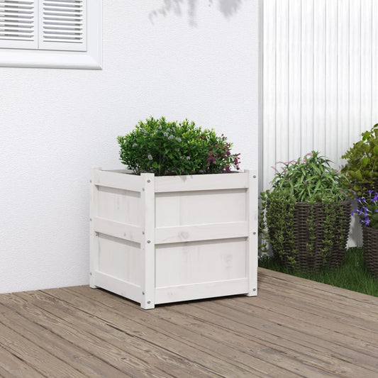 Plantenbak 50x50x50 cm massief grenenhout wit is nu te koop bij PeponiXL, paradijselijk wonen!