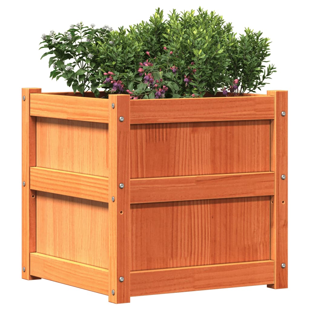 Plantenbak 50x50x50 cm massief grenenhout wasbruin is nu te koop bij PeponiXL, paradijselijk wonen!