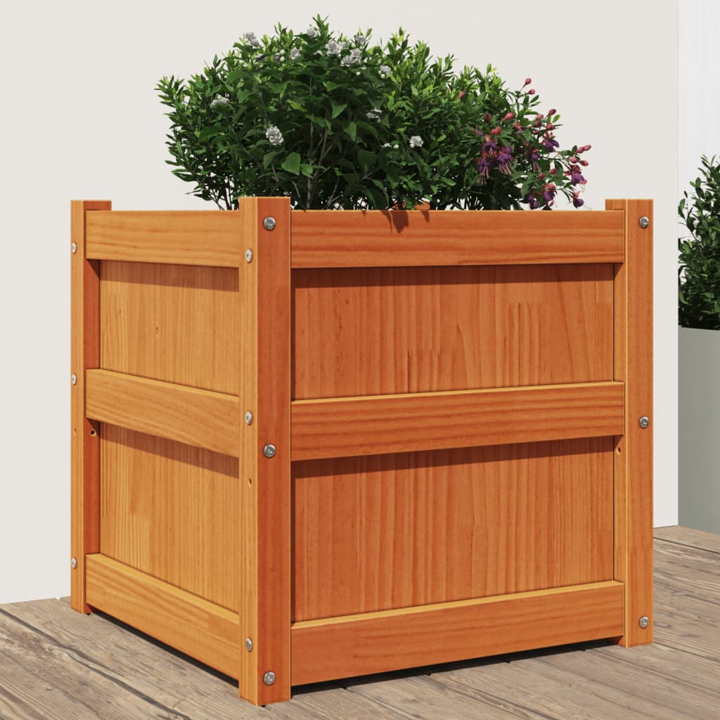 Plantenbak 50x50x50 cm massief grenenhout wasbruin is nu te koop bij PeponiXL, paradijselijk wonen!