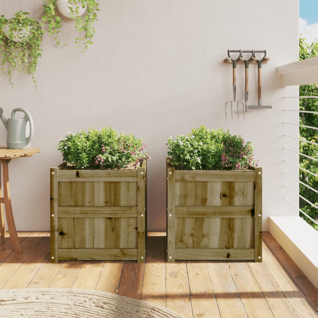 Plantenbakken 2 st cm geïmpregneerd hout is nu te koop bij PeponiXL, paradijselijk wonen!