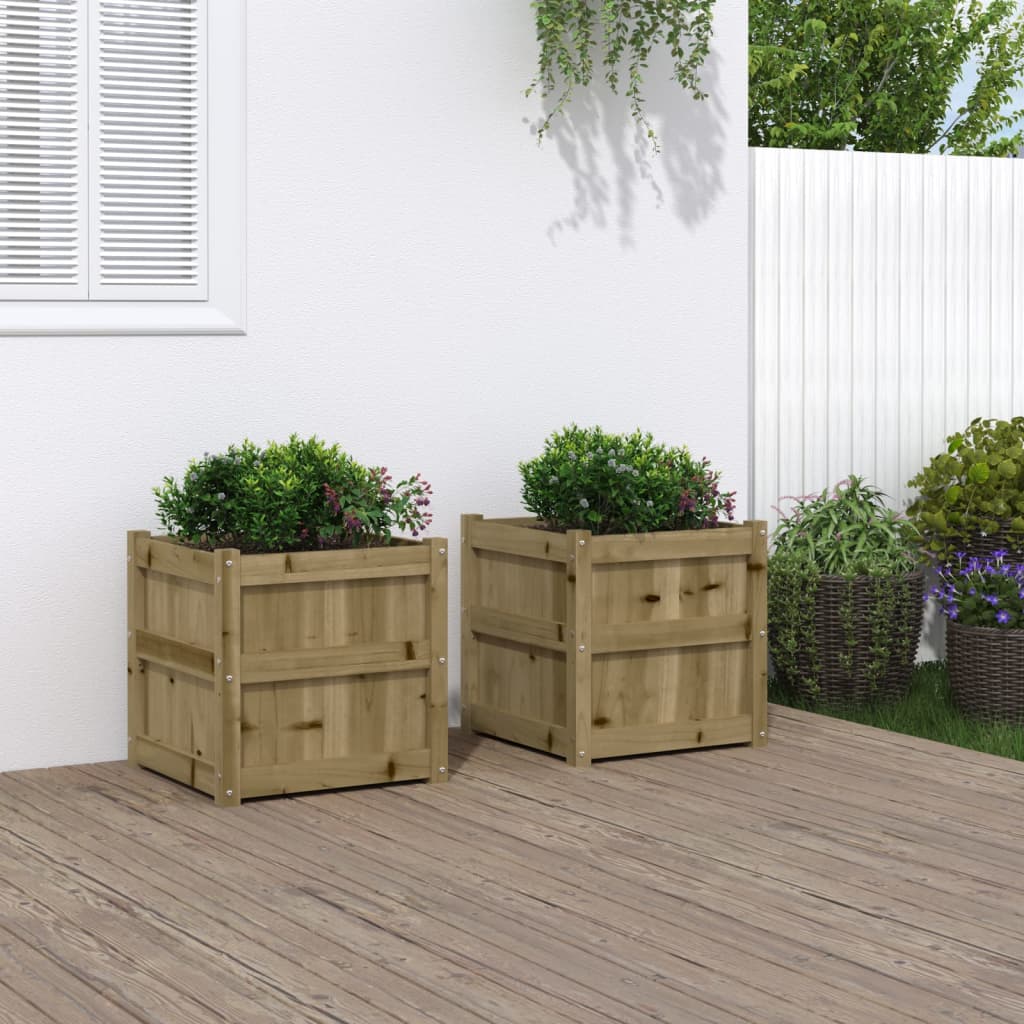 Plantenbakken 2 st cm geïmpregneerd hout is nu te koop bij PeponiXL, paradijselijk wonen!