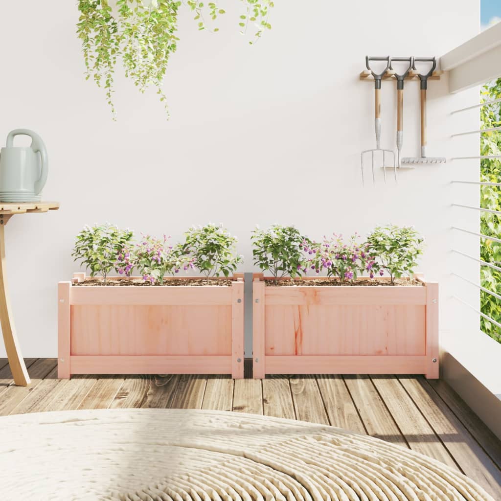 Plantenbakken 2 st massief douglashout is nu te koop bij PeponiXL, paradijselijk wonen!