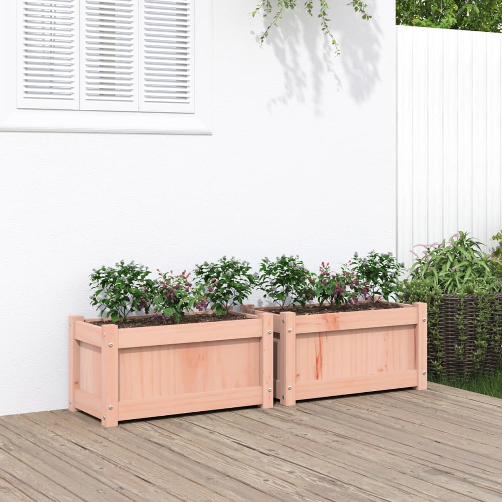 Plantenbakken 2 st massief douglashout is nu te koop bij PeponiXL, paradijselijk wonen!