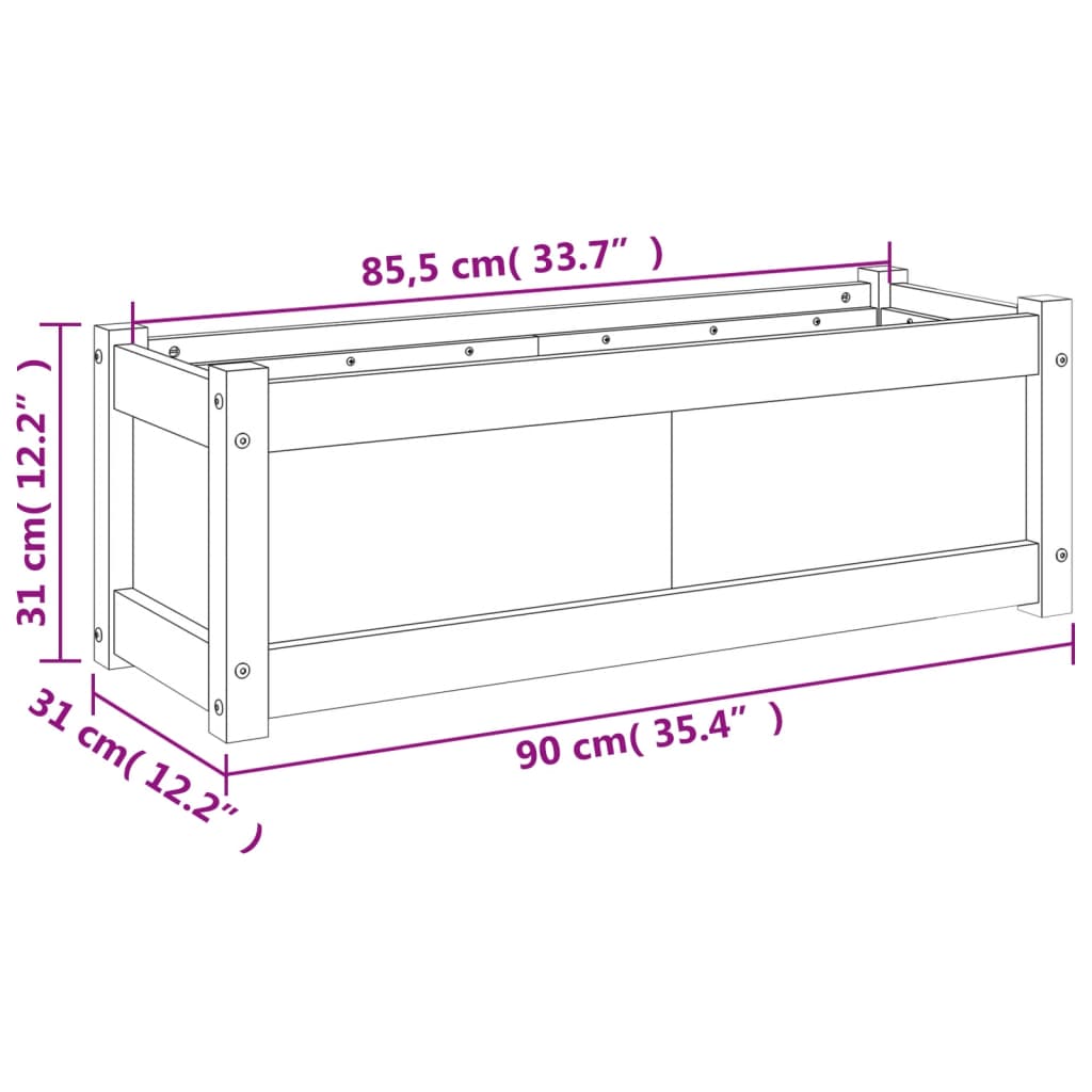 Plantenbak 90x31x31 cm massief douglashout is nu te koop bij PeponiXL, paradijselijk wonen!