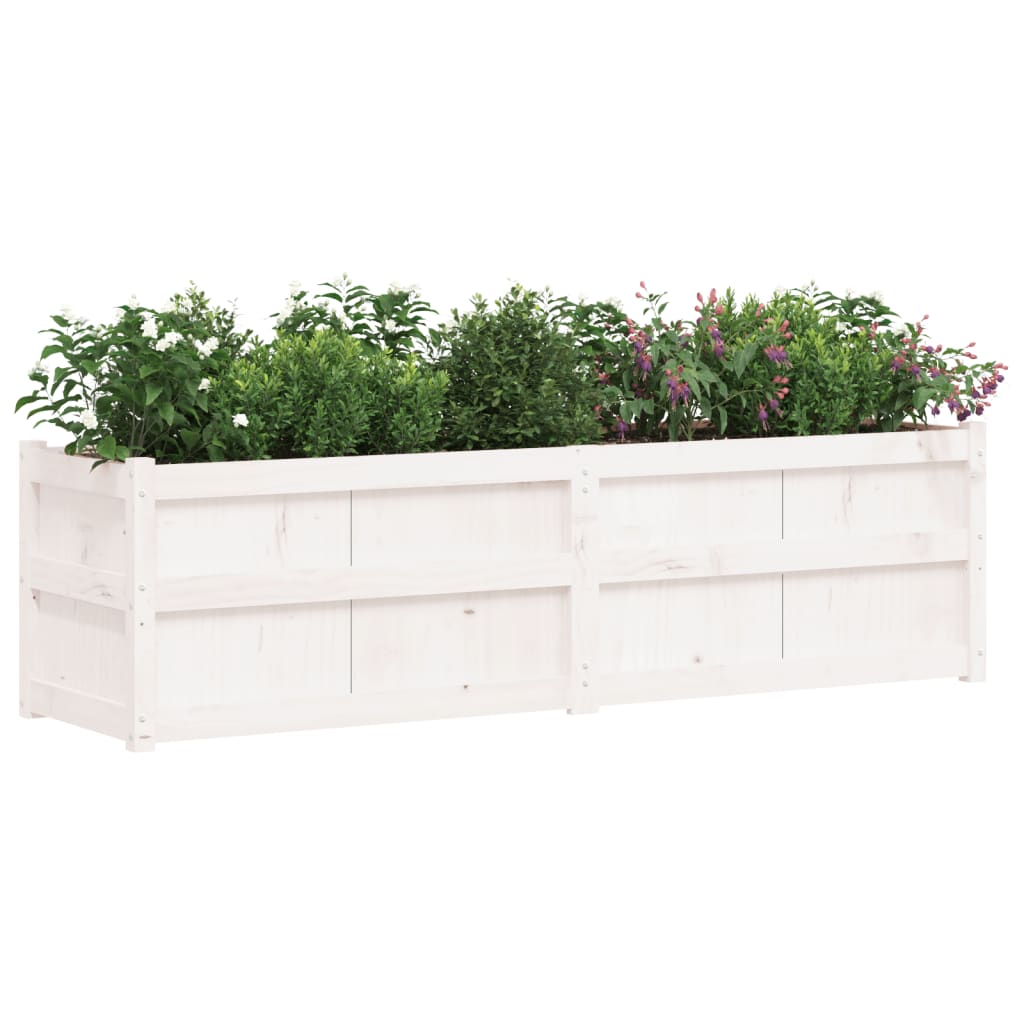 Plantenbak 180x50x50 cm massief grenenhout wit is nu te koop bij PeponiXL, paradijselijk wonen!