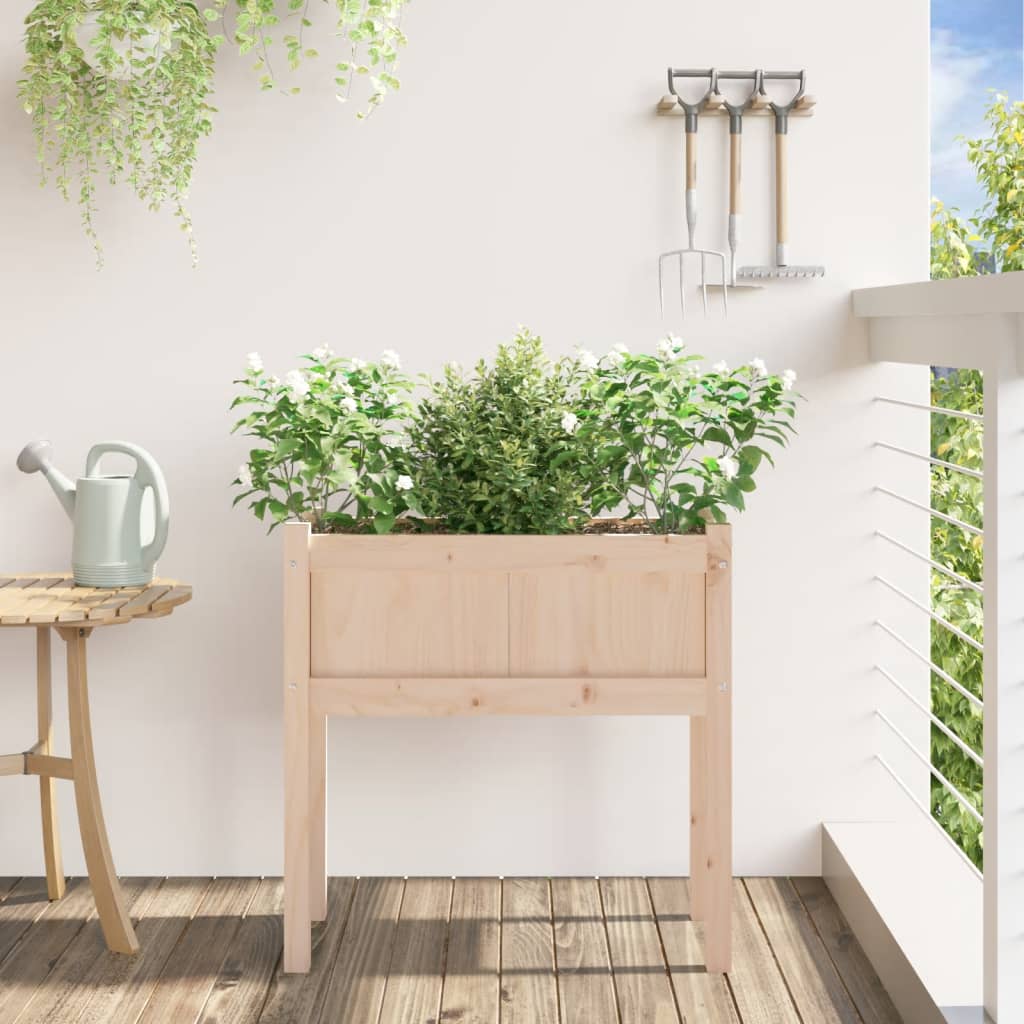 Plantenbak met poten 70x31x70 cm massief grenenhout is nu te koop bij PeponiXL, paradijselijk wonen!