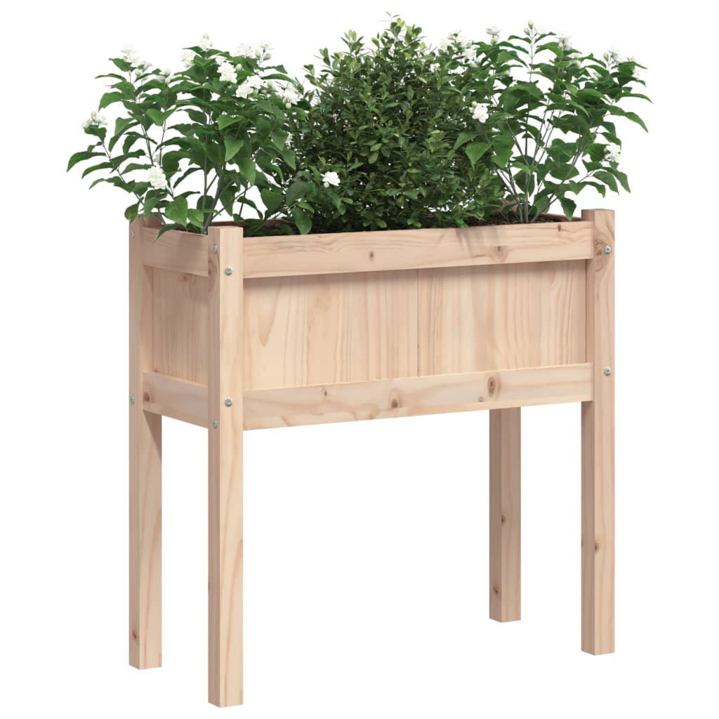 Plantenbak met poten 70x31x70 cm massief grenenhout is nu te koop bij PeponiXL, paradijselijk wonen!