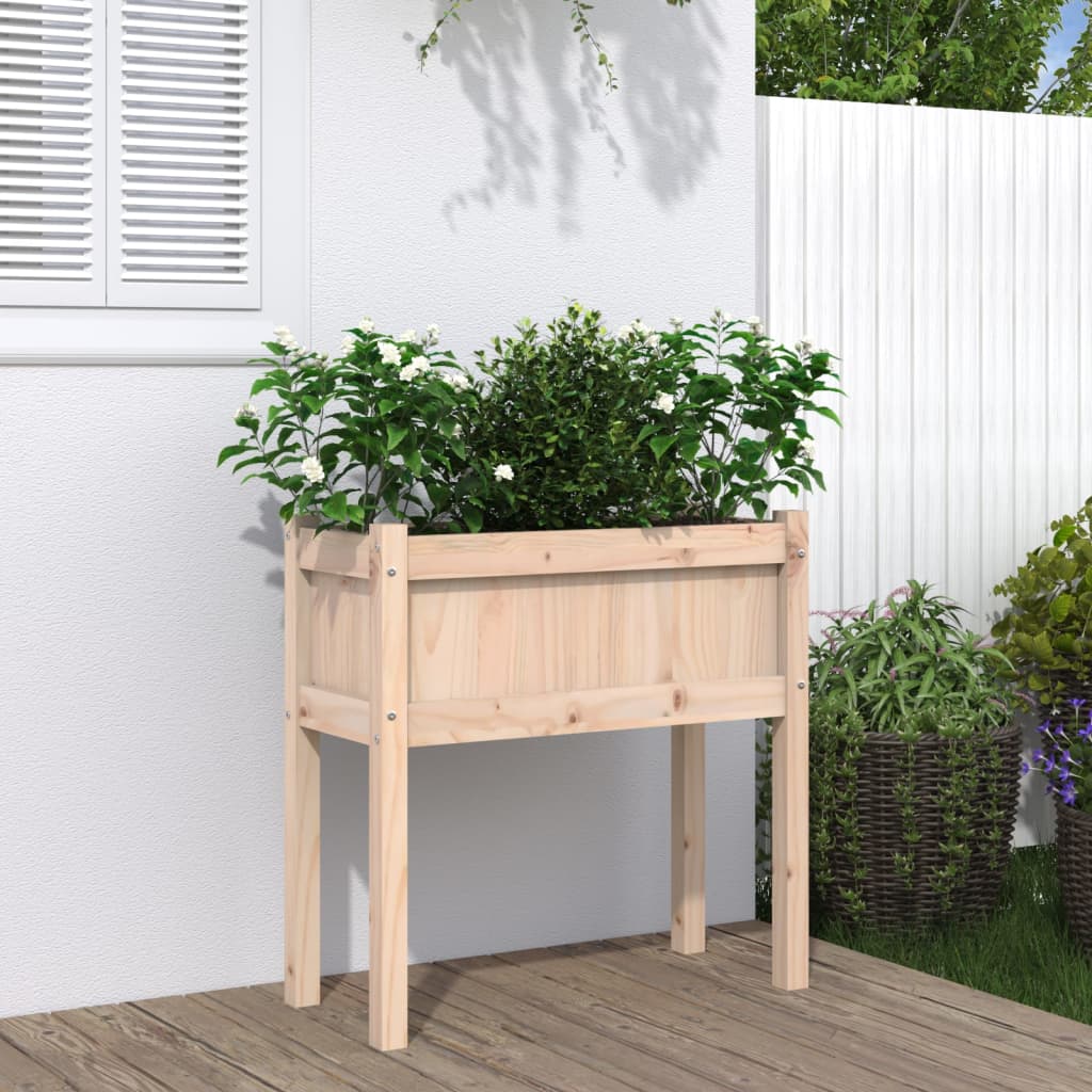 Plantenbak met poten 70x31x70 cm massief grenenhout is nu te koop bij PeponiXL, paradijselijk wonen!