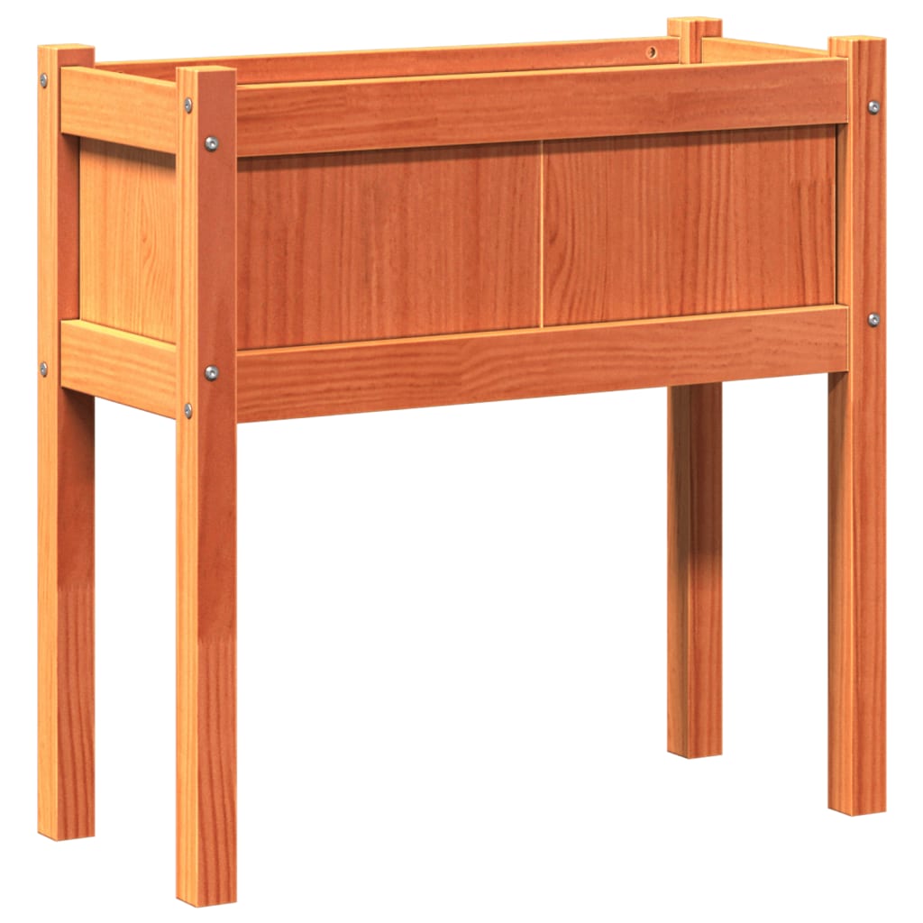 Plantenbak met poten 70x31x70 cm grenenhout wasbruin is nu te koop bij PeponiXL, paradijselijk wonen!