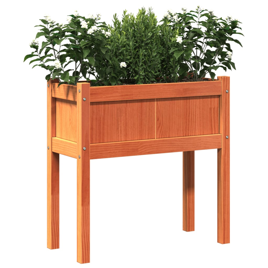 Plantenbakken met poten 2 st cm massief grenenhout wasbruin is nu te koop bij PeponiXL, paradijselijk wonen!