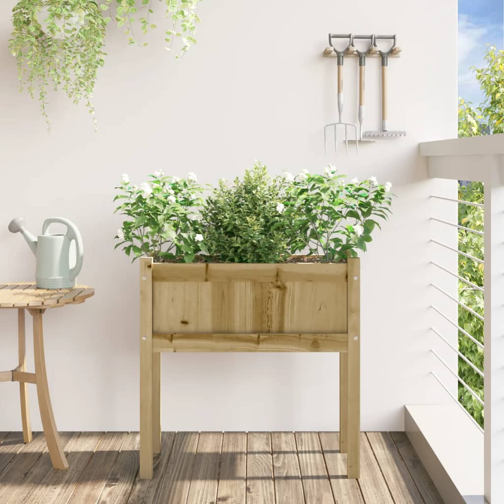 Plantenbak met poten 70x31x70 cm geïmpregneerd grenenhout is nu te koop bij PeponiXL, paradijselijk wonen!