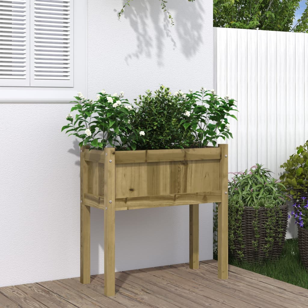 Plantenbak met poten 70x31x70 cm geïmpregneerd grenenhout is nu te koop bij PeponiXL, paradijselijk wonen!