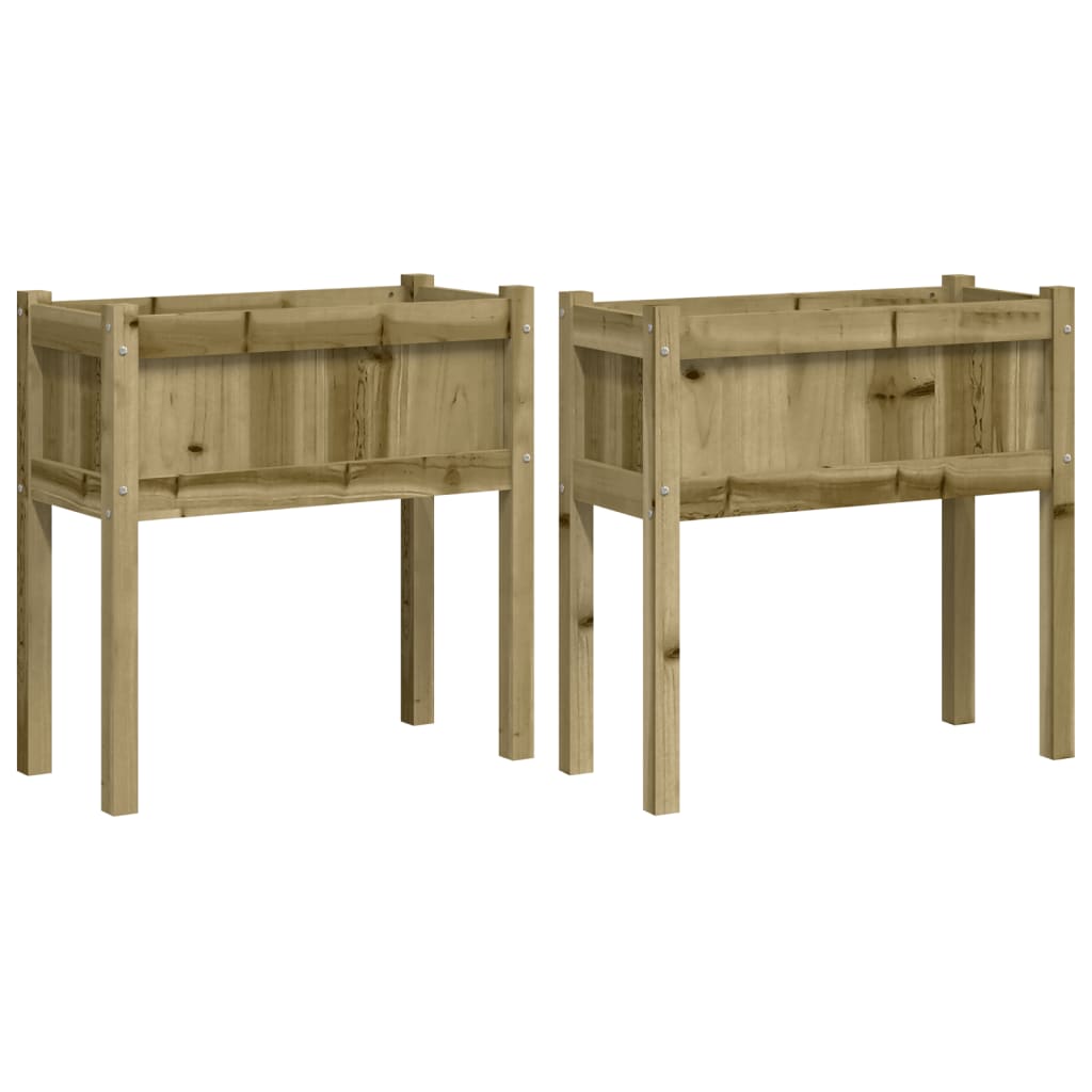 Plantenbakken met poten 2 st cm geïmpregneerd hout is nu te koop bij PeponiXL, paradijselijk wonen!