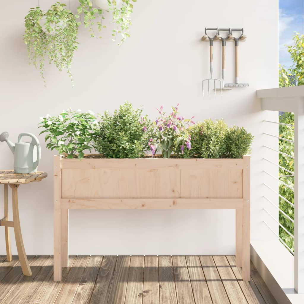 Plantenbak met poten 110x31x70 cm massief grenenhout is nu te koop bij PeponiXL, paradijselijk wonen!