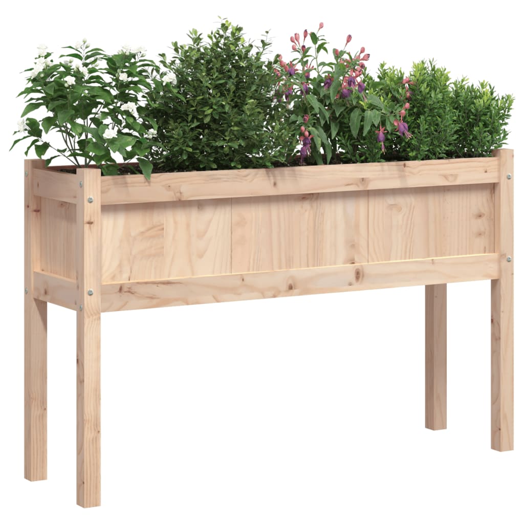 Plantenbak met poten 110x31x70 cm massief grenenhout is nu te koop bij PeponiXL, paradijselijk wonen!