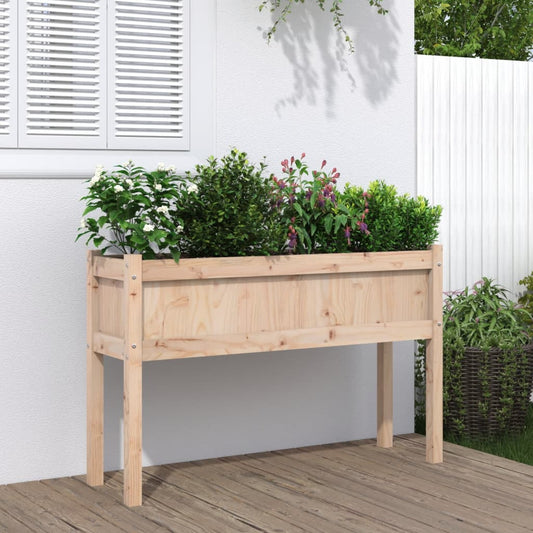 Plantenbak met poten 110x31x70 cm massief grenenhout is nu te koop bij PeponiXL, paradijselijk wonen!