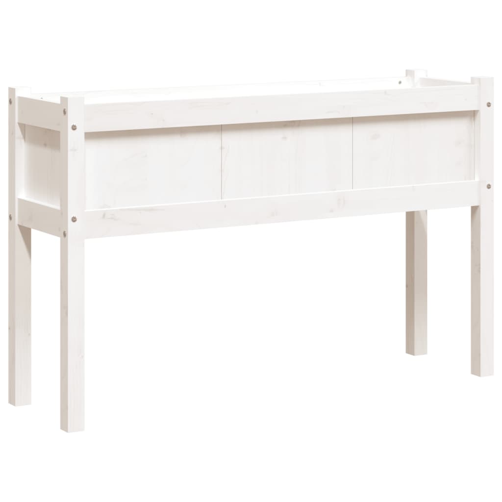 Plantenbak met poten 110x31x70 cm massief grenenhout wit is nu te koop bij PeponiXL, paradijselijk wonen!