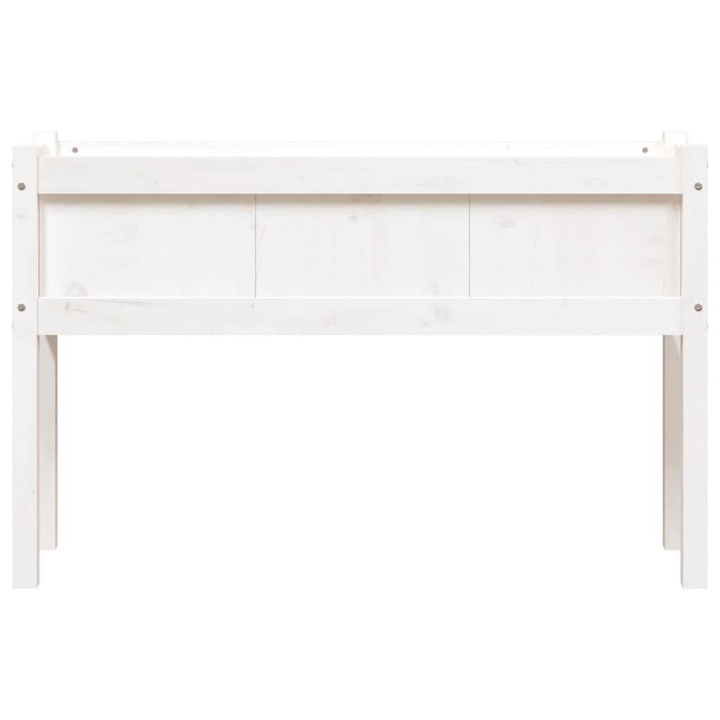 Plantenbak met poten 110x31x70 cm massief grenenhout wit is nu te koop bij PeponiXL, paradijselijk wonen!