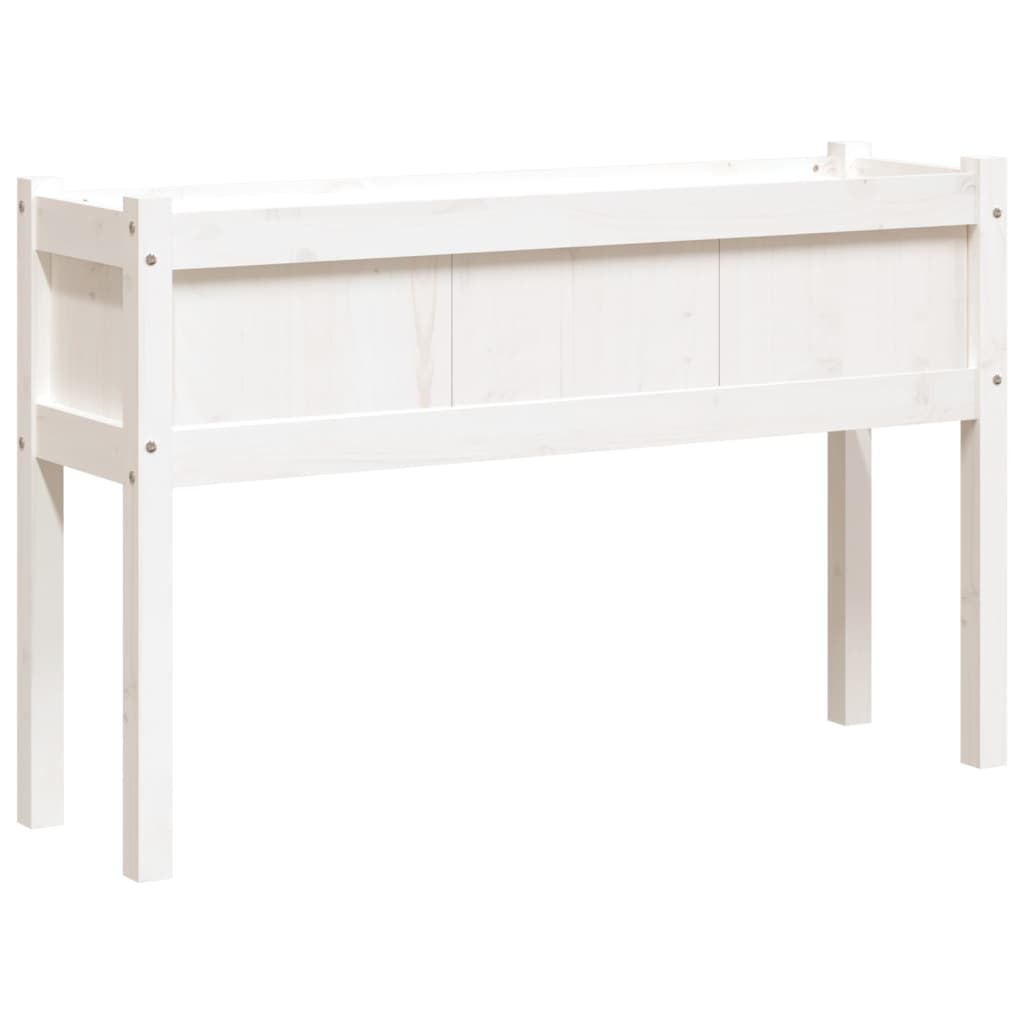 Plantenbak met poten 110x31x70 cm massief grenenhout wit is nu te koop bij PeponiXL, paradijselijk wonen!