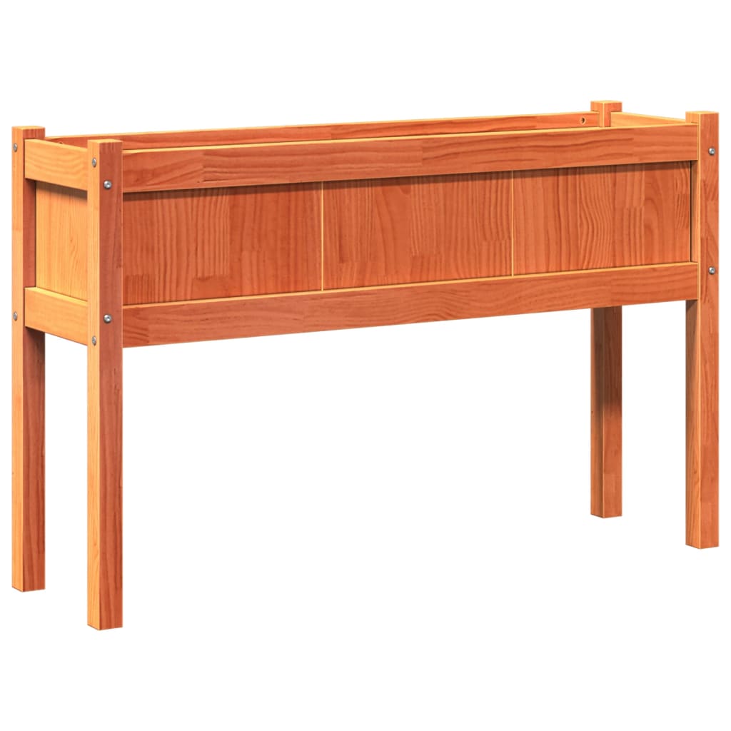 Plantenbak met poten 110x31x70 cm grenenhout wasbruin is nu te koop bij PeponiXL, paradijselijk wonen!
