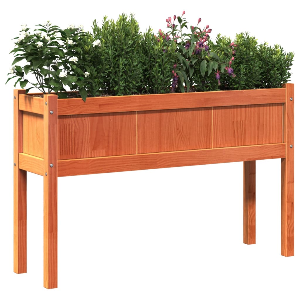 Plantenbakken met poten 2 st cm massief grenenhout wasbruin is nu te koop bij PeponiXL, paradijselijk wonen!