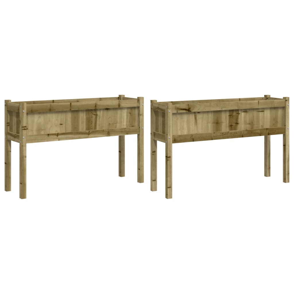 Plantenbakken met poten 2 st cm geïmpregneerd hout is nu te koop bij PeponiXL, paradijselijk wonen!