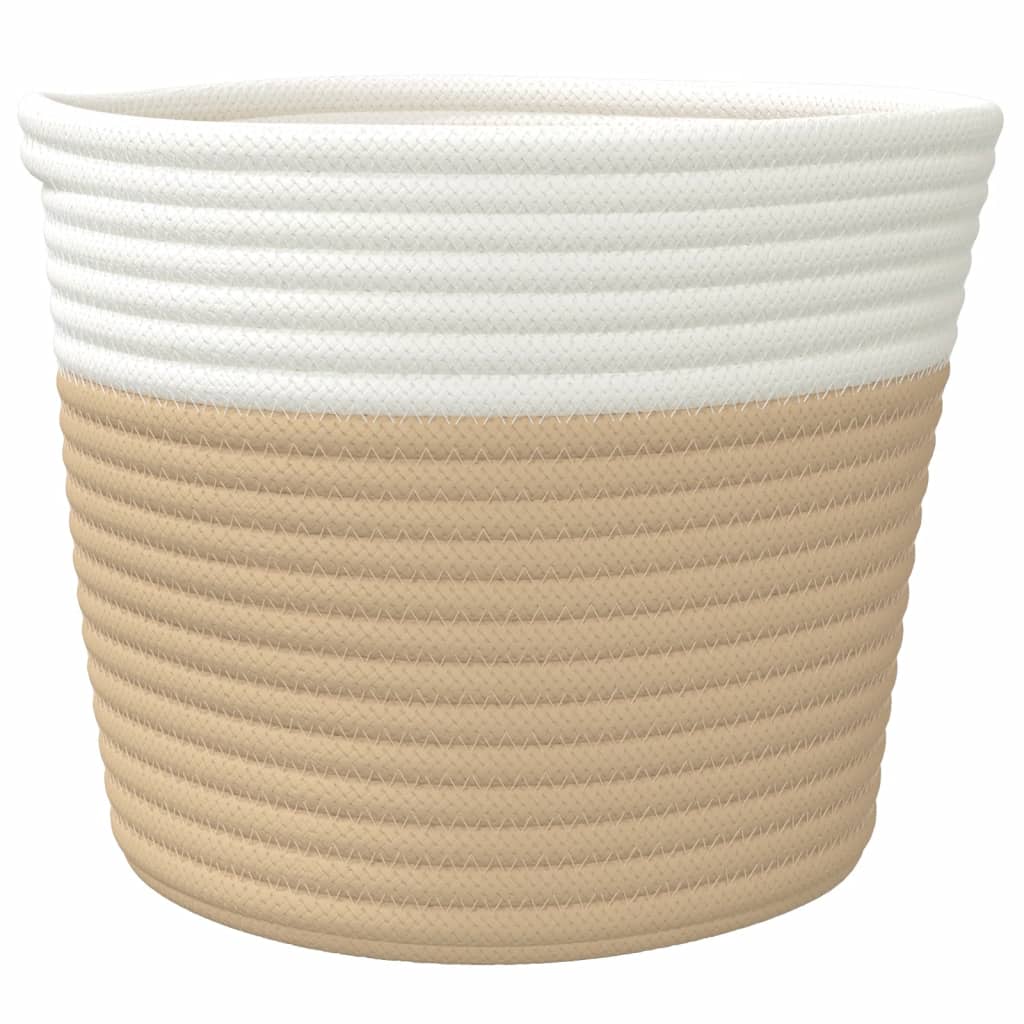 Opbergmanden 2 st Ø 24x18 cm katoen beige en wit is nu te koop bij PeponiXL, paradijselijk wonen!