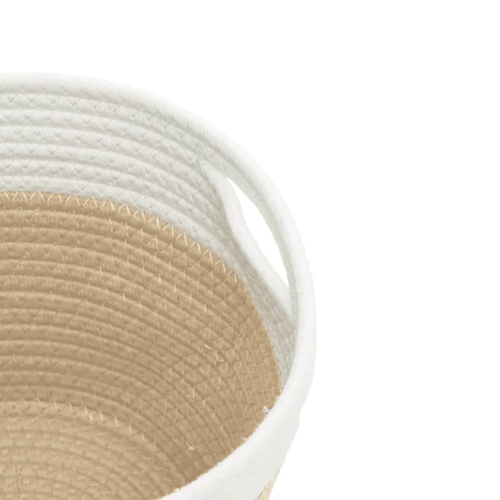 Opbergmanden 2 st Ø 24x18 cm katoen beige en wit is nu te koop bij PeponiXL, paradijselijk wonen!