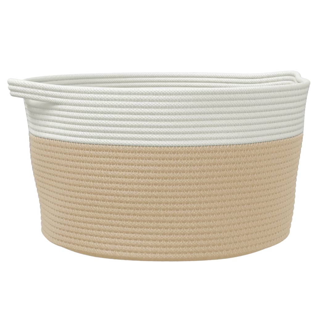 Opbergmand Ø 40x25 cm katoen beige en wit is nu te koop bij PeponiXL, paradijselijk wonen!