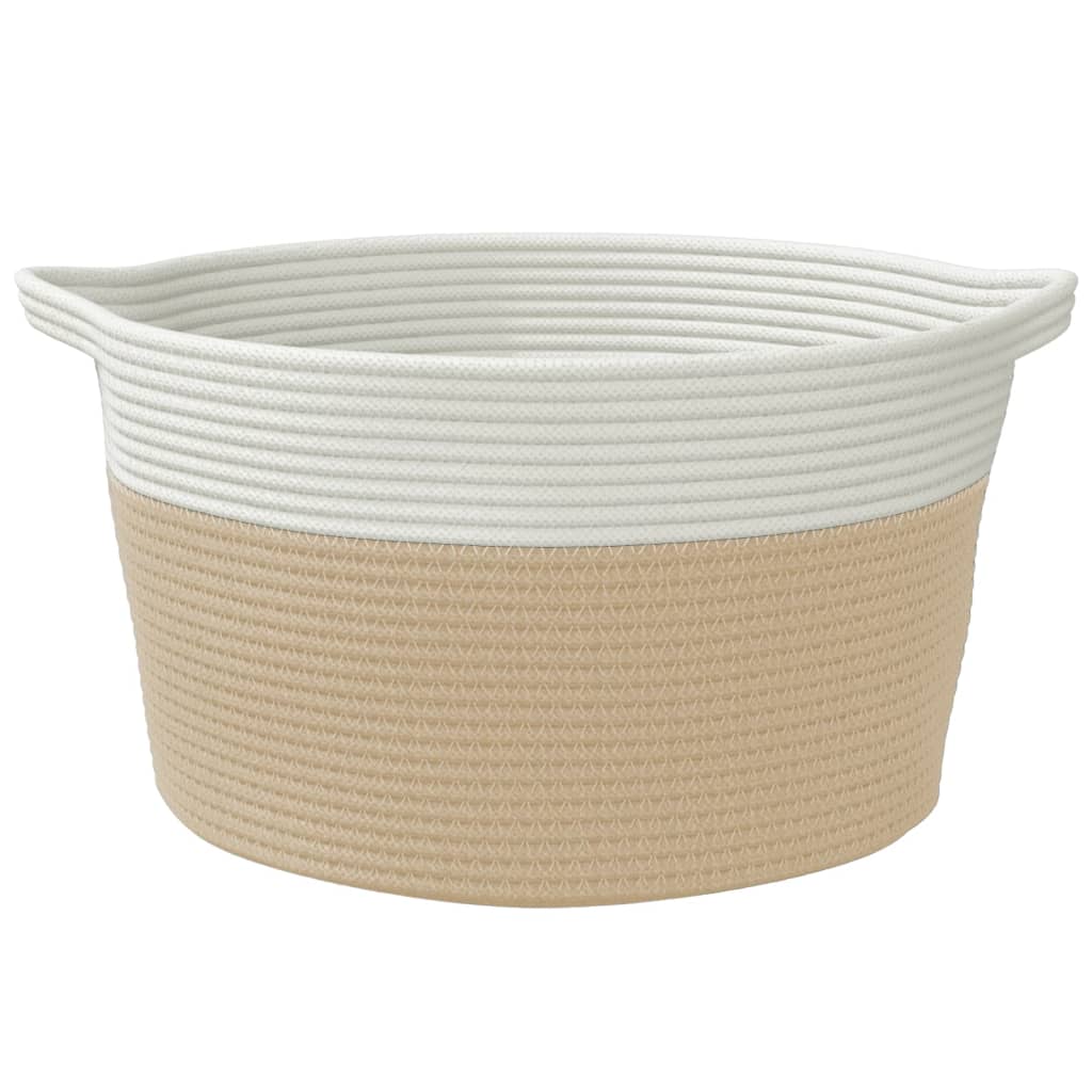 Opbergmand Ø 40x25 cm katoen beige en wit is nu te koop bij PeponiXL, paradijselijk wonen!